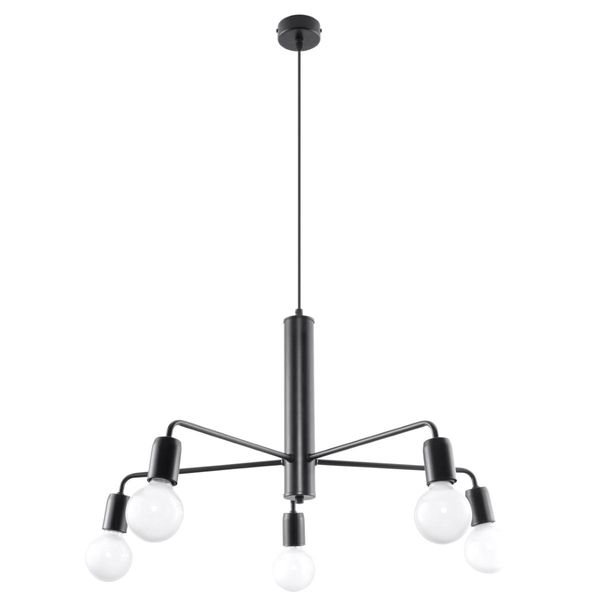 Lampada A Sospensione Oralia 5 E27 Nera Di Lumilo-image