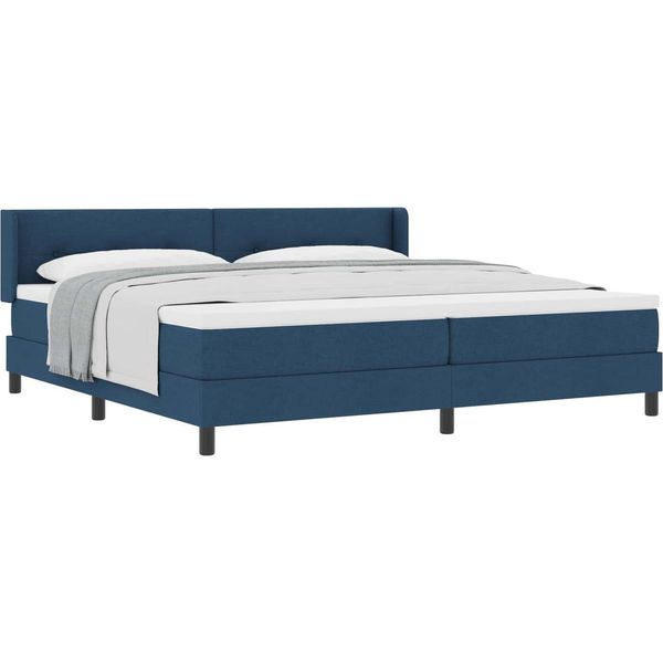 Syfax™ Letto A Molle Con Materasso Blu 200 X 200 Cm Poliestere-image