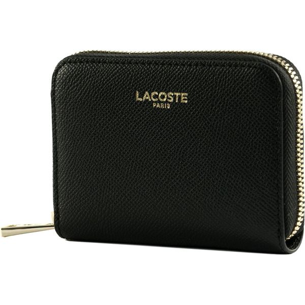Lacoste Pelle Portafoglio Champs-ÉLyséEs Zip Coin Wallet Noir Nero-image