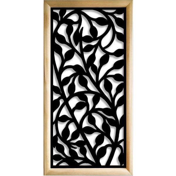 Cespuglio - Moduli Decorativi In Legno E Pvc 47X94 Cm Nero-image