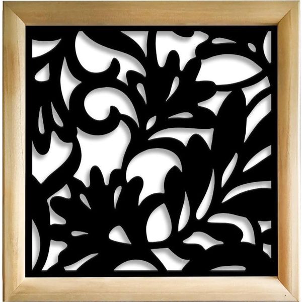 Fiori - Moduli Decorativi In Legno E Pvc 73X73 Cm Nero-image