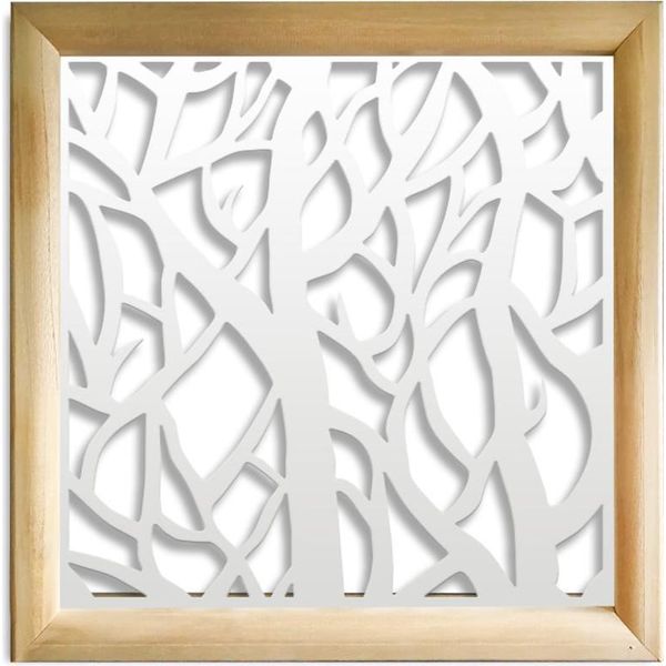 Foresta - Moduli Decorativi In Legno E Pvc 98X98 Cm Bianco-image