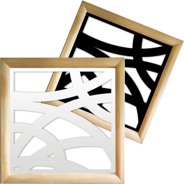 Concentric - Moduli Decorativi In Legno E Pvc 73X73 Cm Nero-image