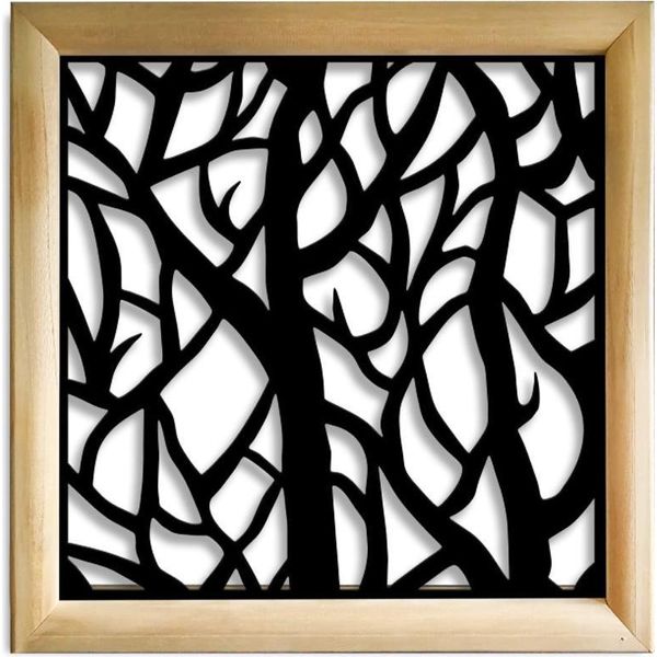 Foresta - Moduli Decorativi In Legno E Pvc 98X98 Cm Nero-image