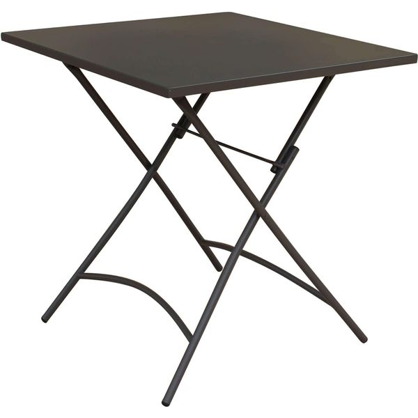 Milanihome.It - Tavolo Pieghevole In Metallo Per Bar Da Esterno Giardino, Cm 70X70X72 H Colore Taupedi Coloretaupe-image