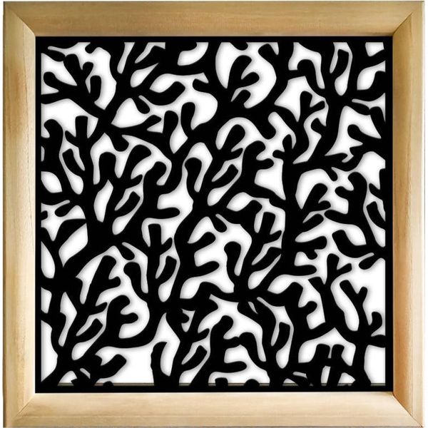 Koral - Moduli Decorativi In Legno E Pvc 48X48 Cm Nero-image