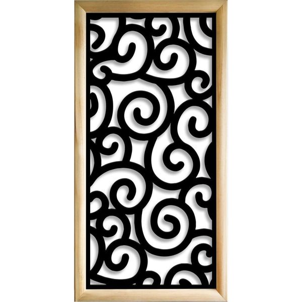 Ghirigori - Moduli Decorativi In Legno E Pvc 73X148 Cm Nero-image
