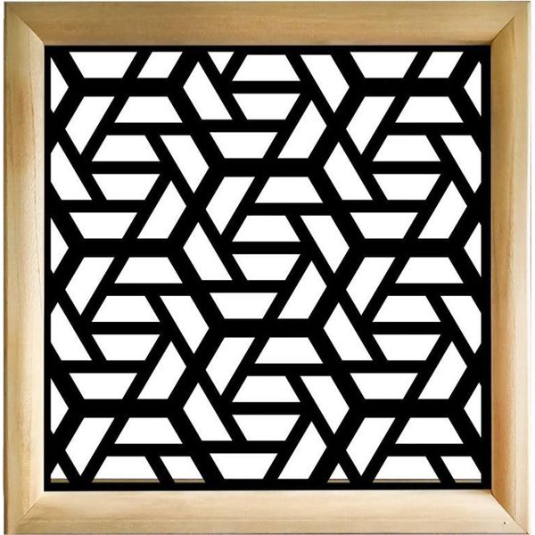 Rombo - Moduli Decorativi In Legno E Pvc 73X73 Cm Nero-image