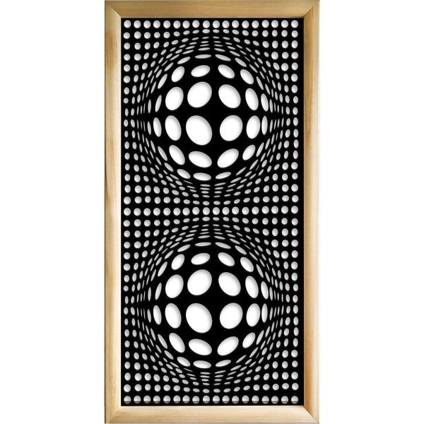 Balls - Moduli Decorativi In Legno E Pvc 47X94 Cm Nero-image