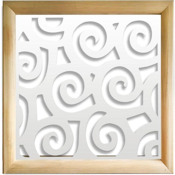 Ricci - Moduli Decorativi In Legno E Pvc 98X98 Cm Bianco-image