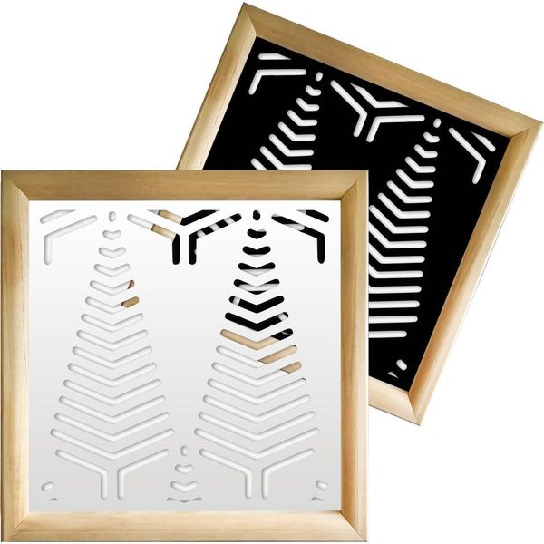 Spear - Moduli Decorativi In Legno E Pvc 48X48 Cm Nero-image