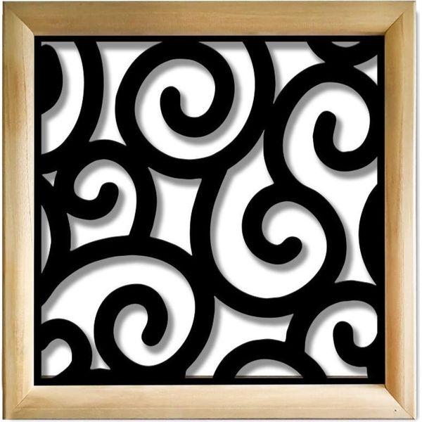 Ghirigori - Moduli Decorativi In Legno E Pvc 98X98 Cm Nero-image