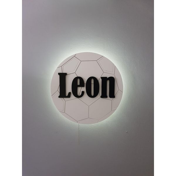 Lampada Notturna A Led A Forma Di Palla Alimentata A Batteria Con Nome-image