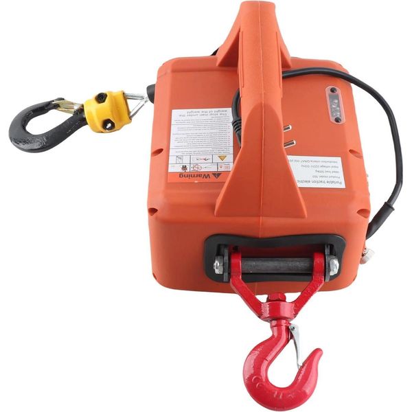 Argano Elettrico - Argano Elettrico Portatile - Telecomando - Capacità Di Carico 500 Kg - Altezza Di Sollevamento 7,6 M - 1500 W - Arancione-image