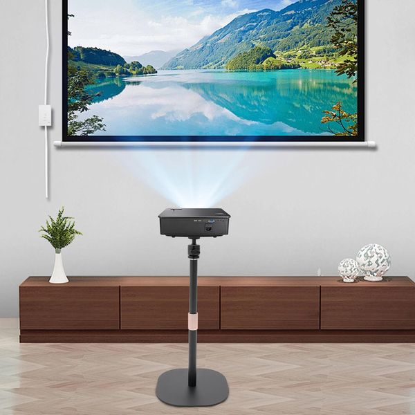 Treppiede Per Videoproiettore - Supporto Per Proiettore Treppiede Da Pavimento - Ruotabile A 360° - Regolabile In Altezza - Acciaio Legato - Per Home Cinema E Ufficio-image