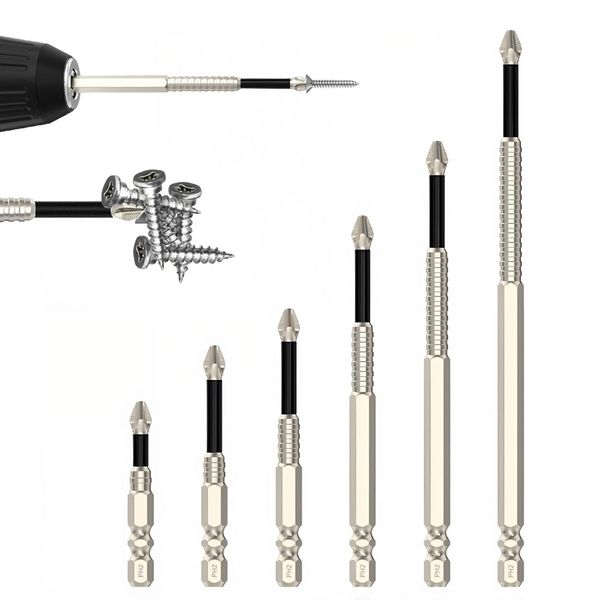 Set Di 6 Punte Per Cacciavite Altamente Magnetiche, Set Di Punte Magnetiche Antiscivolo Per Cacciavite - Setdrill-image