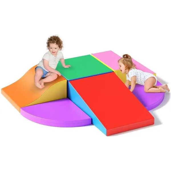 Mattoncini E Blocchi Da Arrampicata Per Bambini - Set Da Gioco In Legno Da 6 Pezzi - Grande - Per Gattonare E Arrampicarsi - 1-3 Anni - Giocattolo Educativo Prescolare - Rosso-image