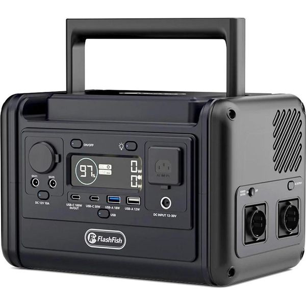 Generatore Solare Portatile Powerstation - Modello Ca Da 300 W - 230 Wh - Onda Sinusoidale Pura (600 W Di Picco) - Usb‑C Pd 100 W - Ingresso Solare 200-300 W - Nero-image