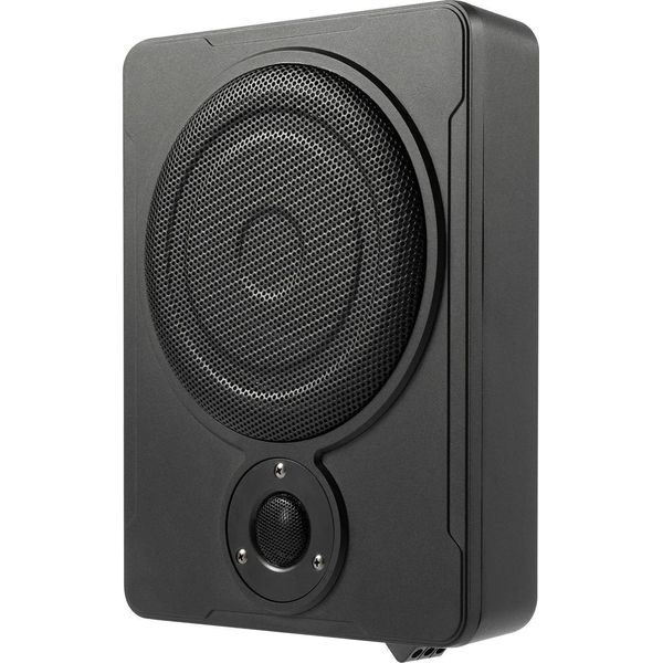 Subwoofer Ultrapiatto Per Auto - Subwoofer Attivo Da Sotto Sedile - Diametro 20 Cm - Potenza 200 W Rms, 300 W Max - Frequenza 30-100 Hz - Nero-image