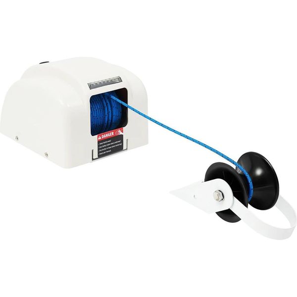 Verricello Elettrico Per Barca - Telecomando - Carico Massimo 20 Kg - Corda Di Ancoraggio 30,48 M - Velocità Di Recupero 21,3 M/Min - Impugnatura Antiscivolo - Bianco-image