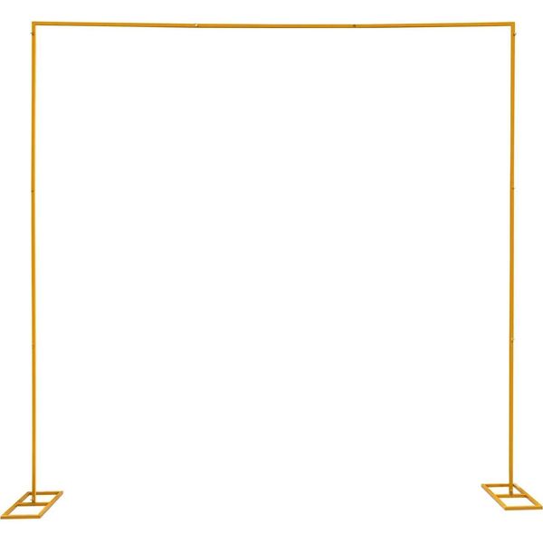 Arco Nuziale In Metallo - Supporto Quadrato - 3X3 M - Regolabile In Altezza - Per Fiori E Palloncini - Tubi 2X2 Cm - Giallo-image