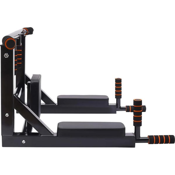 Barra Per Trazioni E Stazione Per Dip - Stazione Vkr Montata A Parete - Multifunzione Trazioni/Dip/Sollevamento Ginocchia - Portata 200 Kg - Imbottitura Nbr/Pu - Nero-image