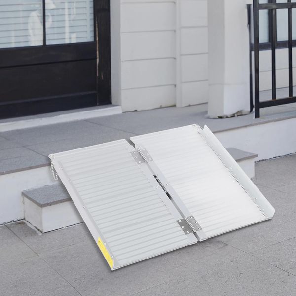 Rampa Per Sedie A Rotelle - Rampa Pieghevole In Alluminio Per Scale - Lunghezza 60 Cm - Portata 272 Kg - Per Sedie A Rotelle E Scooter - Portatile-image