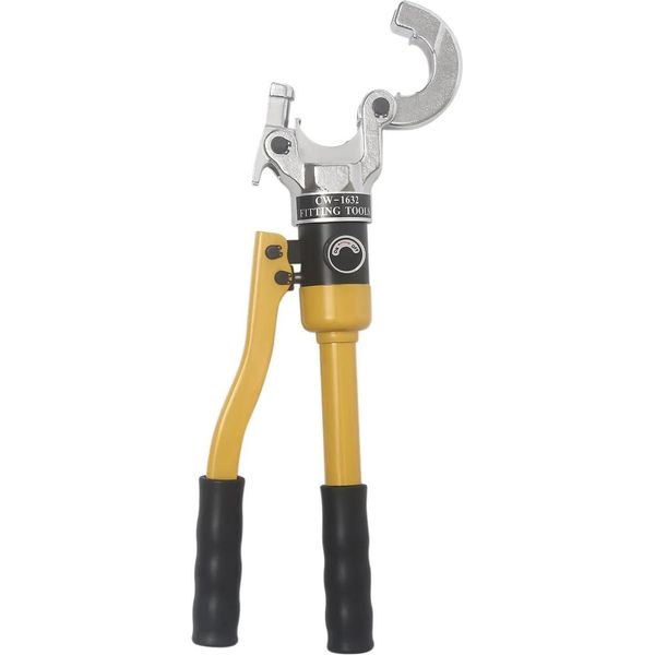 Pinza Idraulica Per Tubi - CW-1632 - Forza Di Pressatura 12 T - Testa Girevole A 360° - Campo Di Pressatura 16-32 Mm - Giallo-image