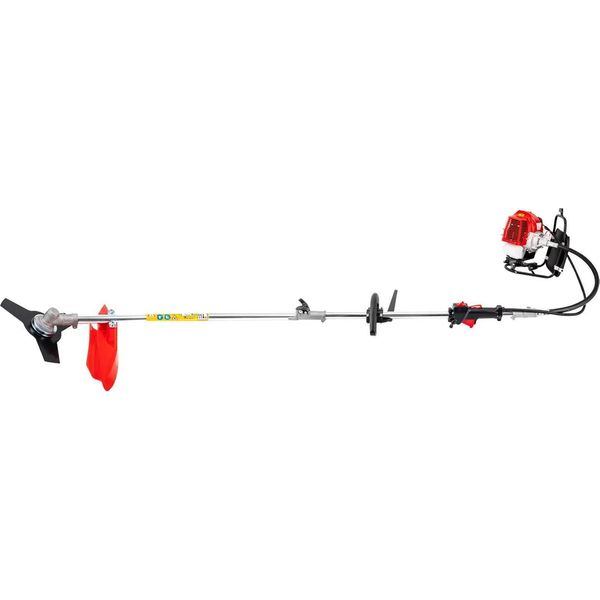 Attrezzo Multifunzione A Benzina - Potatore Telescopico/Tagliasiepi/Decespugliatore - Portata 2,7 M - Motore 52 Cm³ A 2 Tempi - Potenza 1,7 Kw, 8500 Giri/Min - Serbatoio 1 L - Testa Multiangolare Regolabile - Rosso-image