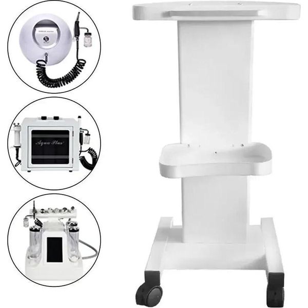 Carrello Da Salone - Carrello Da Parrucchiere - Dimensioni 70×35×35 Cm - Plastica Abs - Quattro Rotelle - Portata 45 Kg - Da Montare Autonomamente - Bianco-image