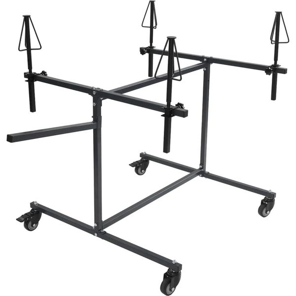 Supporto Per Verniciatura Cerchioni - Cavalletto Per Verniciatura Per 4 Cerchioni - Supporti Girevoli A 360° - Regolabile - Portata Totale 100 Kg - Nero-image