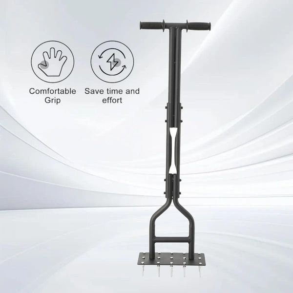 Arieggiatore Per Prato - Modello Manuale A Scorrimento STQ-PQZYW-101 - Ferro - Aerazione Del Terreno - Favorisce La Crescita Delle Radici - Per Giardini E Prati-image