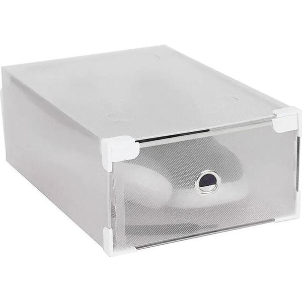 Scatole Per Scarpe - Scatole Portaoggetti - 20 Pezzi - Impilabili - Con Coperchio - Pieghevoli - 31×20×11 Cm - Trasparenti-image