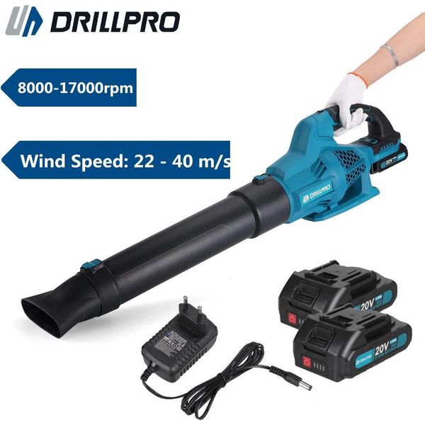 Soffiatore Per Foglie - Soffiatore A Batteria - Motore Senza Spazzole - 6 Livelli - 8000-17000 Giri/Min - 22-40 M/S - 1 Batteria Inclusa - Leggero-image