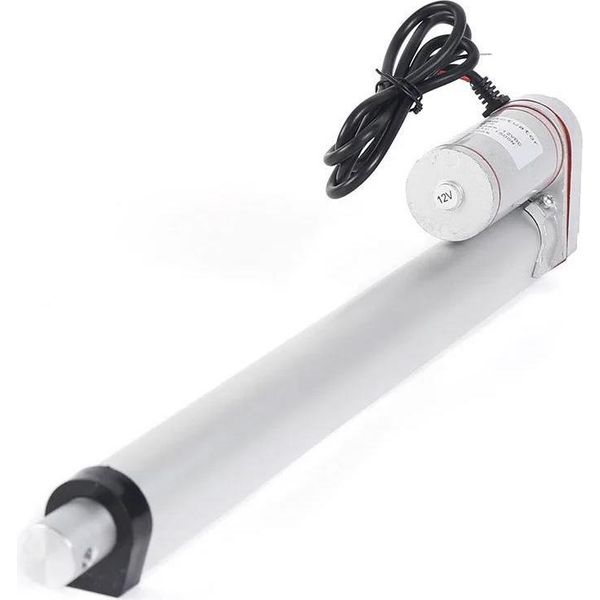 Azionamento Lineare - Motore Lineare Dc 12 V - Forza Di Spinta 900 N - Corsa 30 Cm - Per Apriporta Elettrico - Argento-image