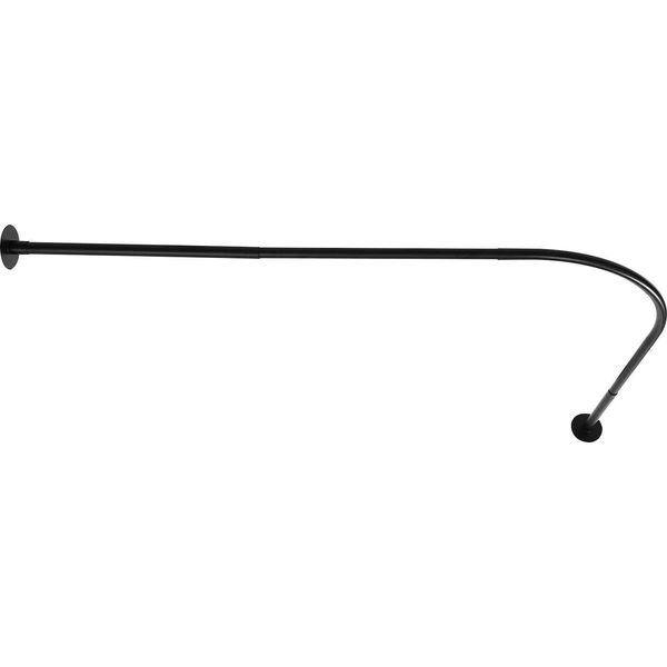 Asta Per Tenda Doccia - Asta Angolare A Forma Di L - Regolabile - Acciaio Inossidabile - Montaggio Senza Forature - Supporta Fino A 8 Kg - Per Vasca Da Bagno/Doccia - Nero-image
