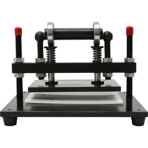Pressa Per Goffratura Pelle - Macchina Manuale Per Goffratura E Taglio 2 Tonnellate - Superficie Di Lavoro 38×31 Cm - Corsa 12 Mm - Regolabile In Altezza - Acciaio Quadrato - Nero-image