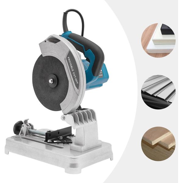 Sega Circolare Per Metalli - 1200 W - 5200 Giri/Min - Angolo Di Taglio Regolabile - Alimentazione A Rete - Blu-image
