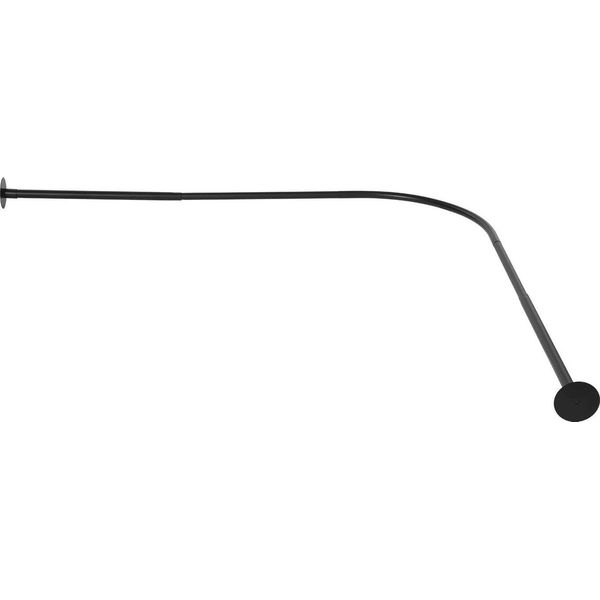 Asta/Binario Per Tenda Doccia - Asta Angolare A Forma Di L - Regolabile - Acciaio Inossidabile - Per Bagno/Vasca Da Bagno - Nero-image