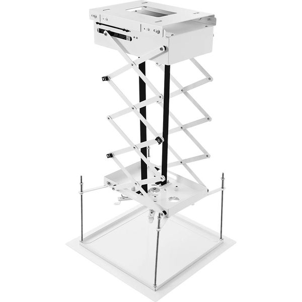 Supporto Per Videoproiettore/Proiettore - Sollevatore Motorizzato A Soffitto - Telecomando - Corsa Di Sollevamento 1 M - Acciaio Laminato A Freddo - 35×28×16 Cm - Bianco-image