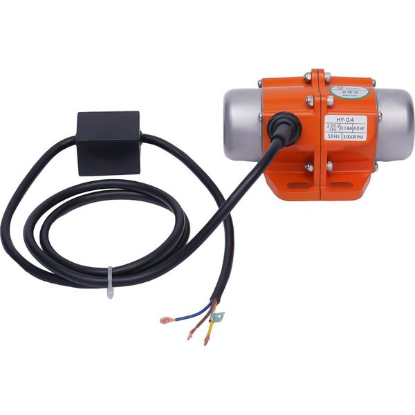 Motore Vibrante Motore A Vibrazione - Asincrono Monofase - 220 V 50 Hz - 40 W - Forza Vibrante 25 Kg - 3000 Giri/Min - Spina Ue - Giallo-image