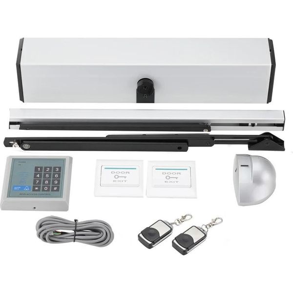 Set Apriporta Automatico - Chiudiporta - Angolo Di Apertura 110° - Motore 50 W - Acciaio Inossidabile - Per Hotel E Uffici-image