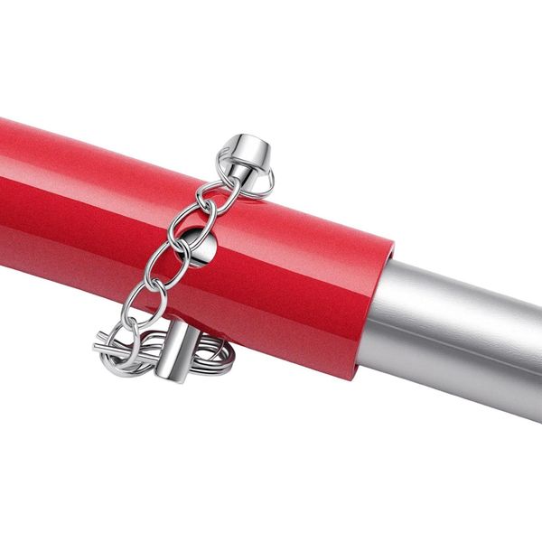Barra Di Traino Per Auto - Tubo In Acciaio - Capacità Di Traino 3 T - Ø 3,3 Cm, Spessore Parete 2,5 Mm - Lunghezza 1,85 M - Per Autovetture E Suv - Rosso-image