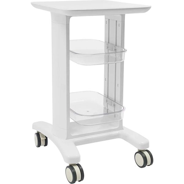 Carrello Cosmetico - Carrello Da Salone - 3 Ripiani - Plastica Abs - Capacità Di Carico Circa 50 Kg - 45×41,9×74,1 Cm - Bianco-image