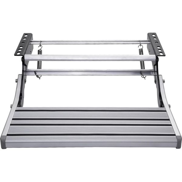 Scala Di Accesso Per Camper E Roulotte - Scala Pieghevole In Lega Di Alluminio - Portata 150 Kg - Extra Robusta - Gradini Antiscivolo - Argento-image