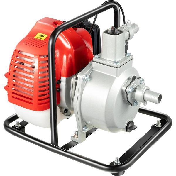 Pompa Benzina-Acqua - Pompa Da Giardino - Potenza 1,25 Kw - Alta Pressione - Portata 8 M³/H - Numero Di Giri 7000 Giri/Min - Monocilindrico A Due Tempi Raffreddato Ad Aria - Rosso-image