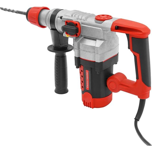 Martello Demolitore Elettrico - Martello Perforatore Per Calcestruzzo - 2200 W - 220 V - 930 Giri/Min - Motore In Rame - Cavo Da 1,8 M - 50 Hz - Rosso-image