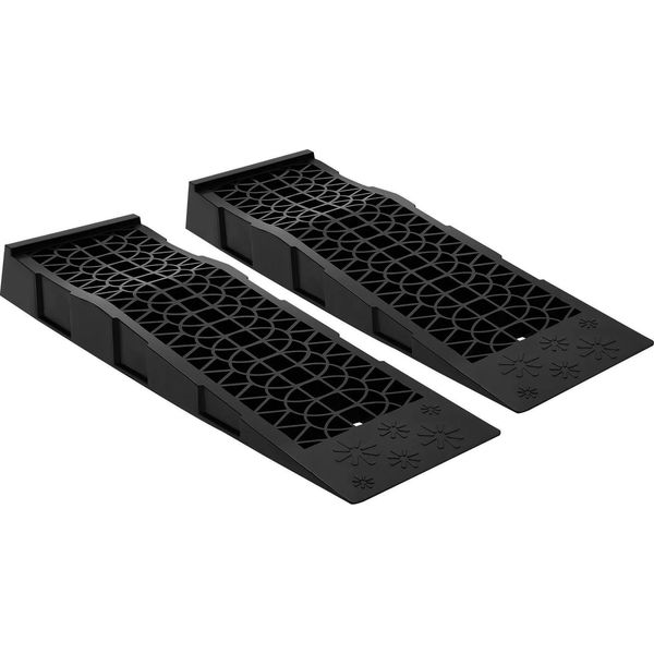 Rampe Di Accesso Per Auto - Set Di 2 Rampe Di Sollevamento/Carico - Portata 3 T (3000 Kg) - Plastica Per Carichi Pesanti - Portatile - Nero-image