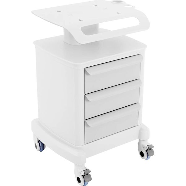 Carrello Per Cosmetici/Salone - Carrello A 3 Ripiani - Plastica Abs - 4 Ruote - Capacità Di Carico 30 Kg - 51×47×77 Cm - Bianco-image