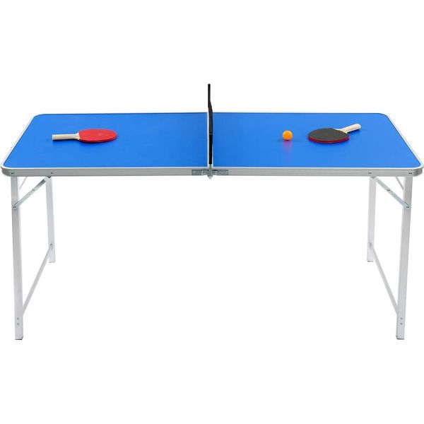 Tavolo Da Ping Pong - Pieghevole - Portatile - Compatto 152×67×70 Cm - Per Interni Ed Esterni - Blu-image